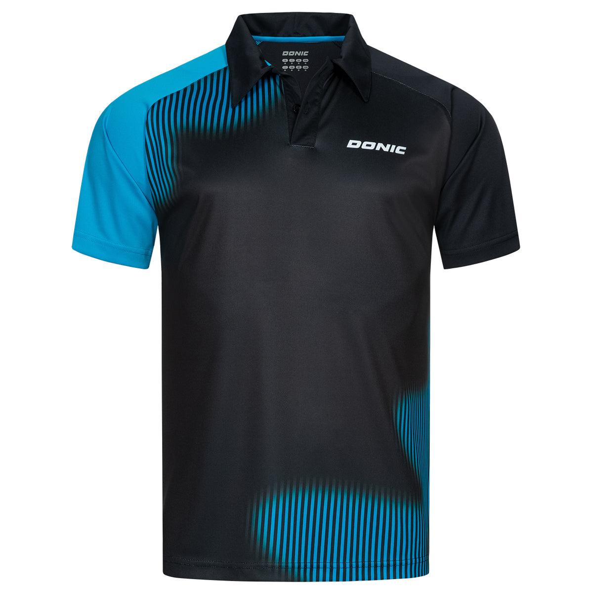 Donic Polo-Shirt CALIBER schwarz-cyanblau